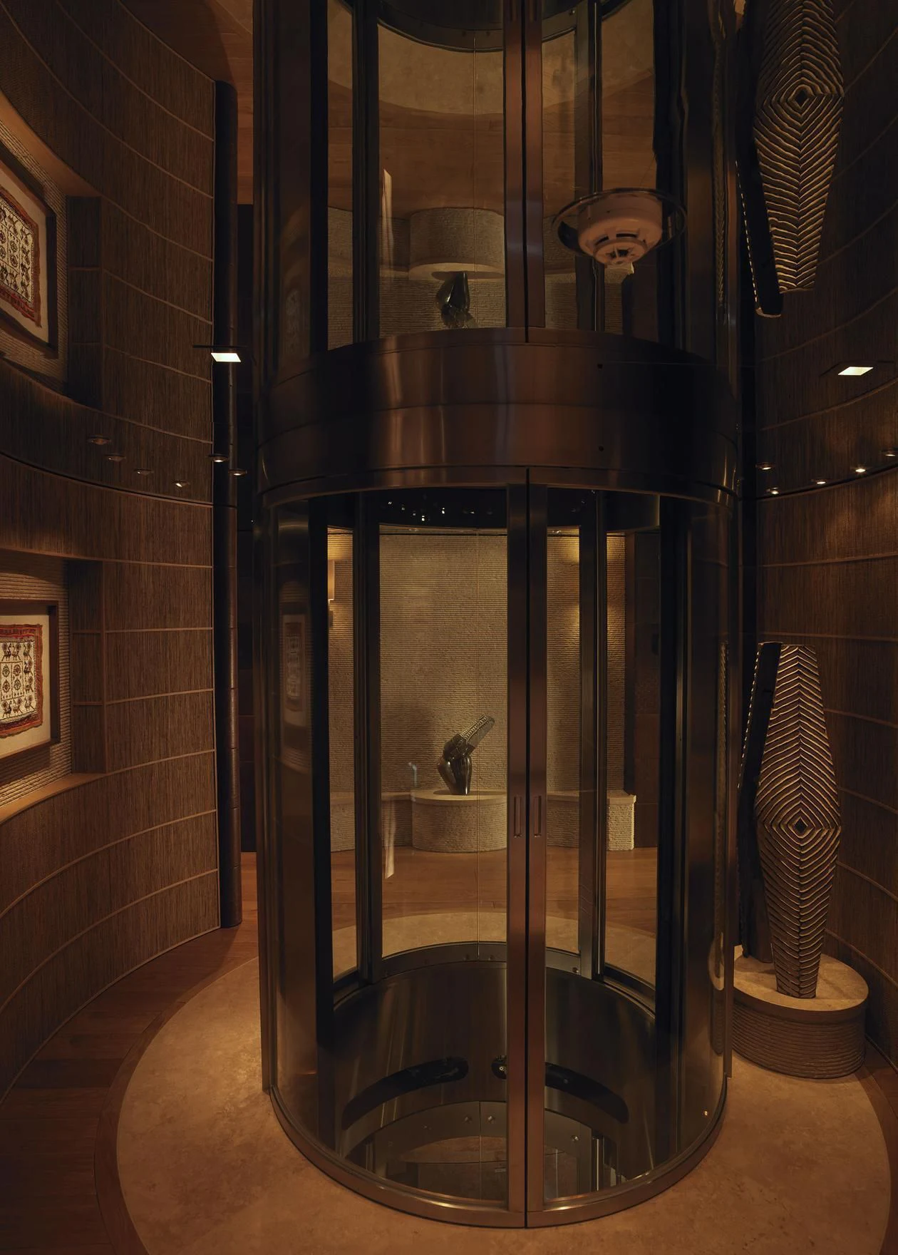 a glass shower with a glass door aboard NAIA Yacht for Sale