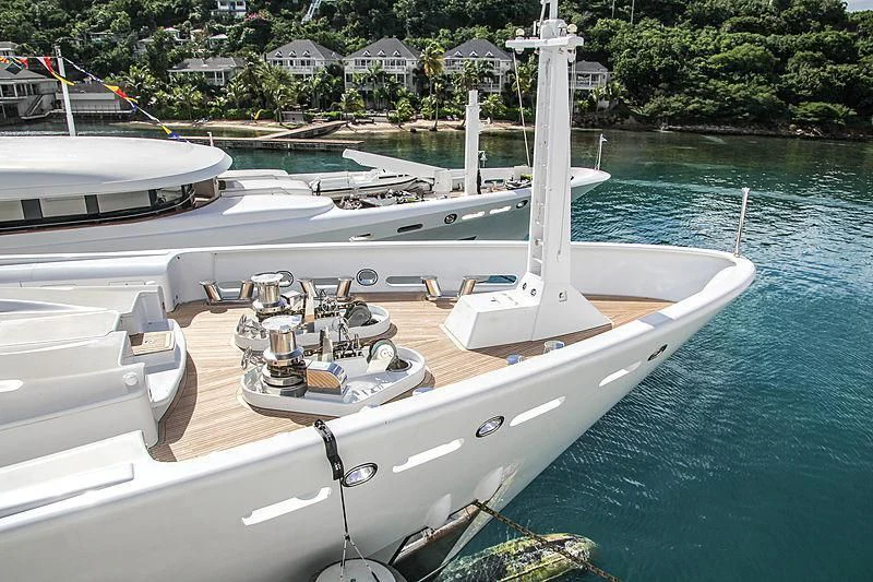 a boat in the water aboard NAIA Yacht for Sale