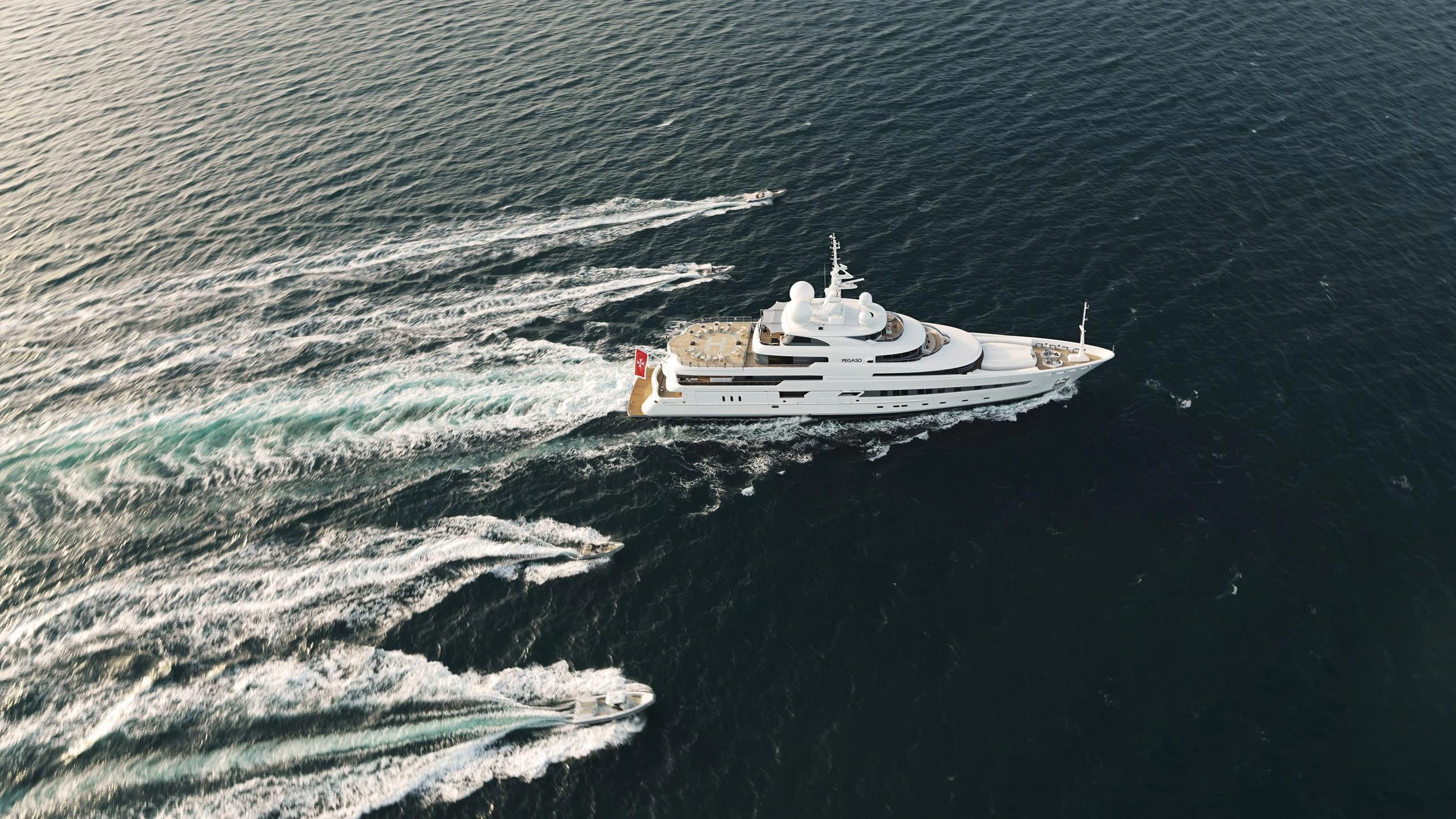 a ship in the ocean aboard NAIA Yacht for Sale