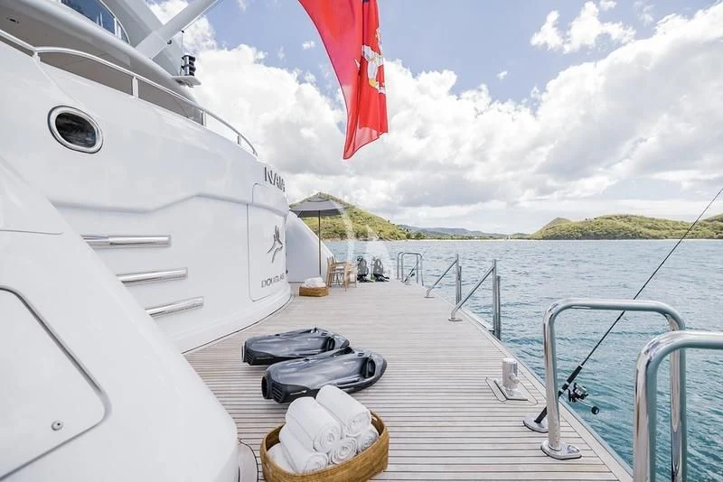 a boat on the water aboard NAIA Yacht for Sale