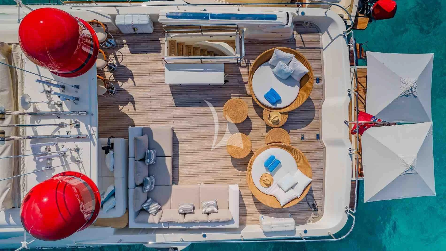 a table with chairs and a table aboard ONE AND ONLY Yacht for Sale