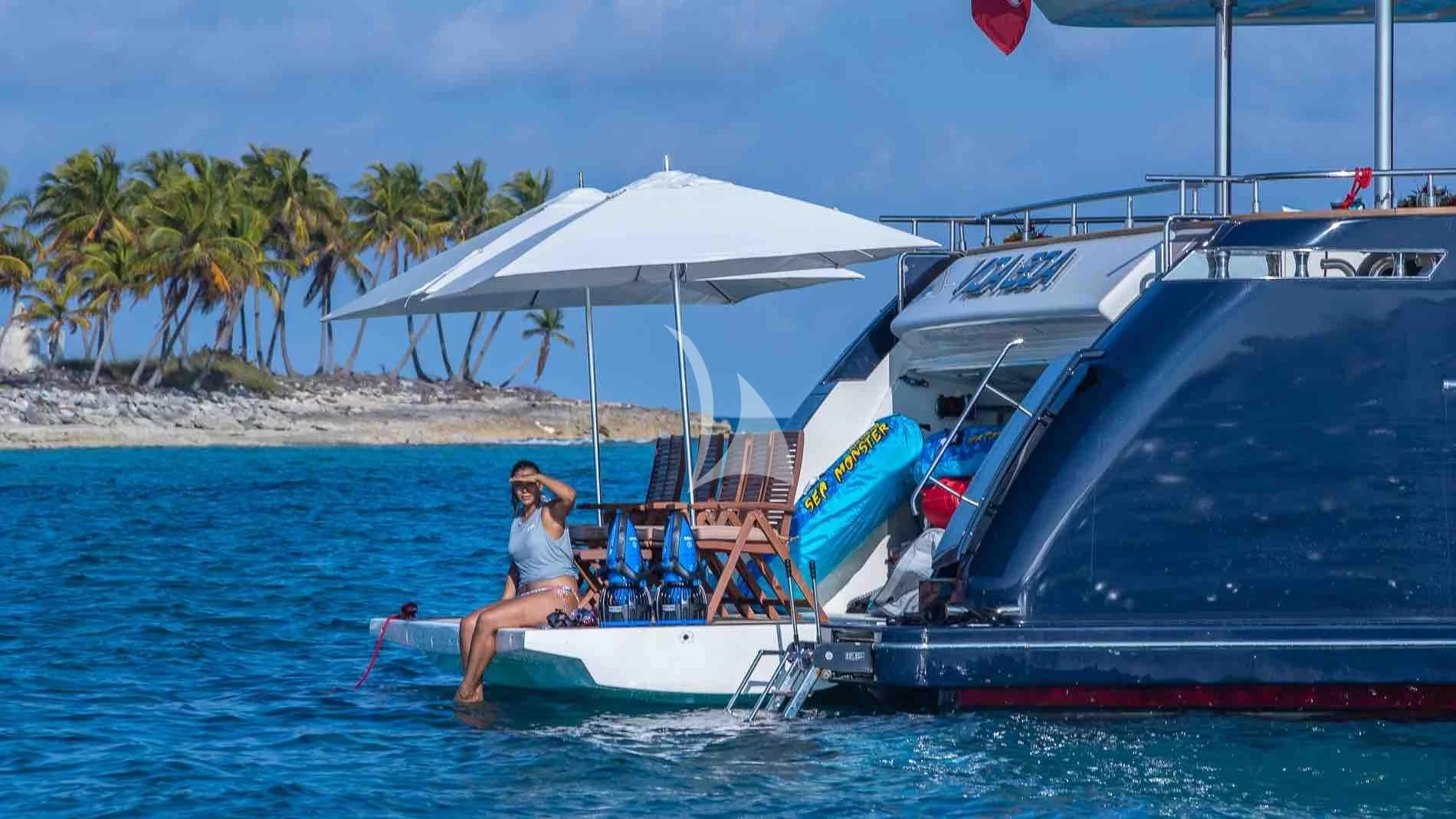 a person on a boat aboard ONE AND ONLY Yacht for Sale