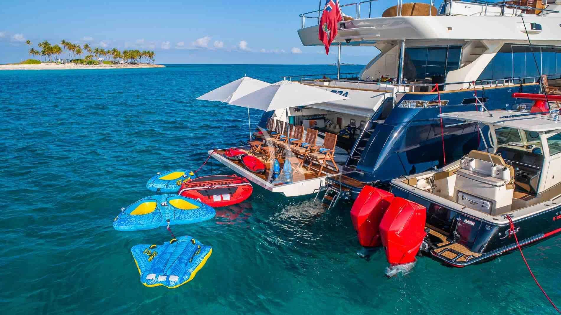 a boat with people on it aboard ONE AND ONLY Yacht for Sale