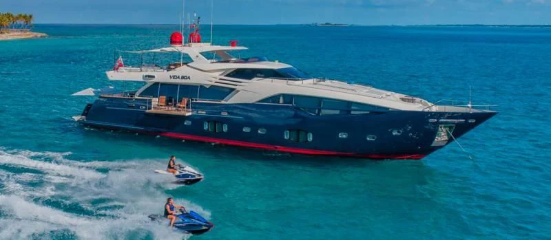 a large ship in the water aboard ONE AND ONLY Yacht for Sale