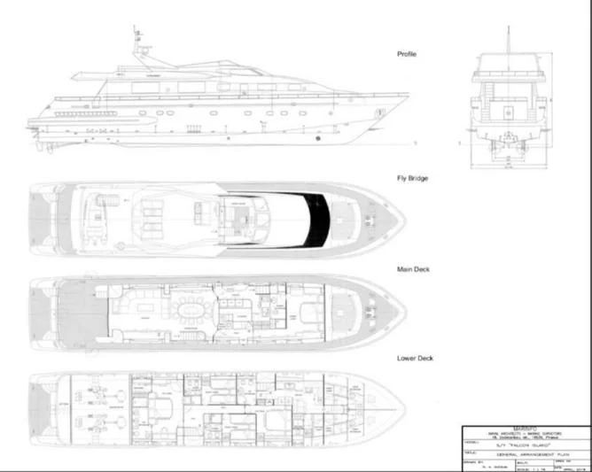 diagram aboard FALCON ISLAND Yacht for Sale