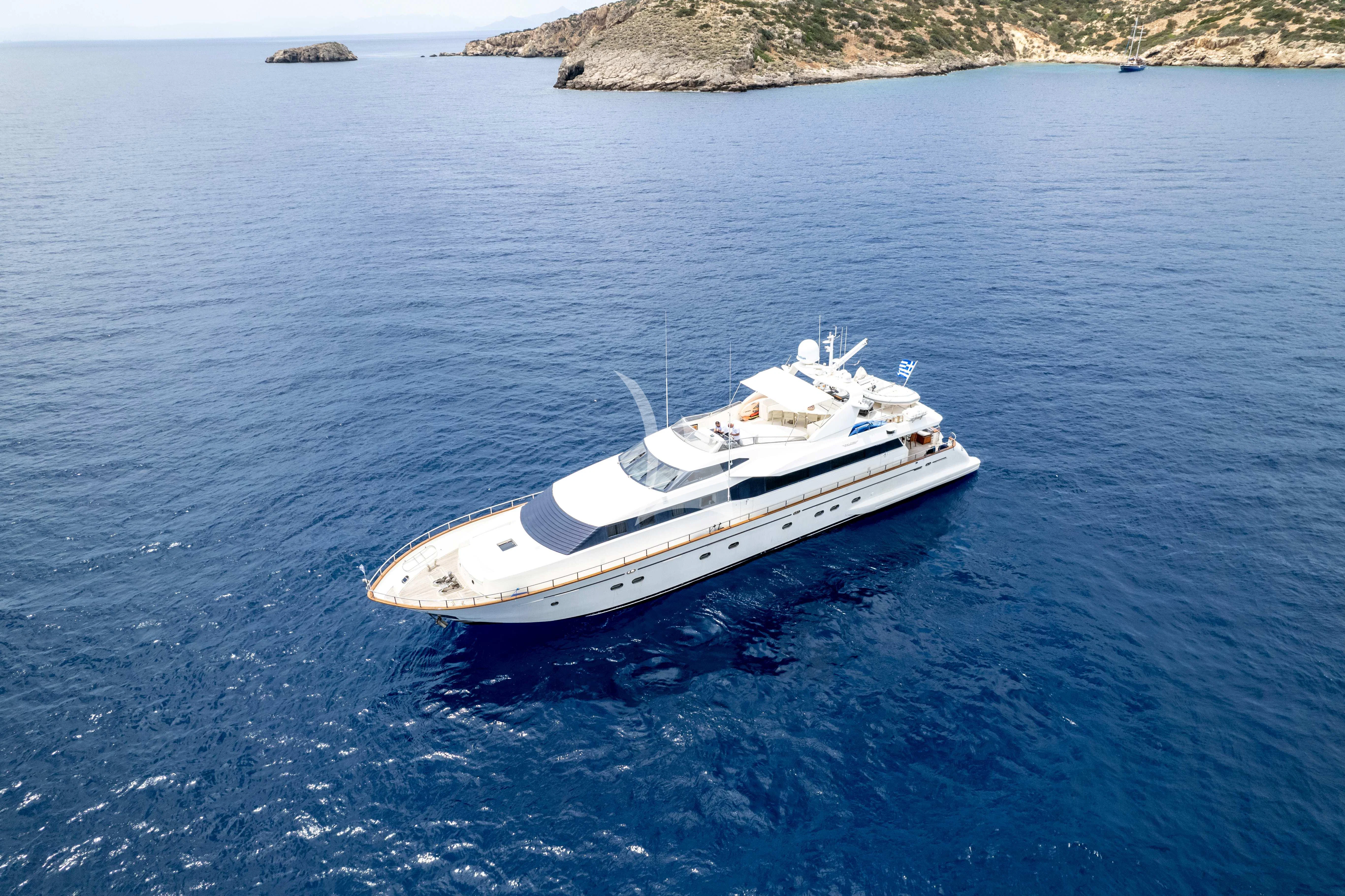 a boat in the water aboard FALCON ISLAND Yacht for Sale