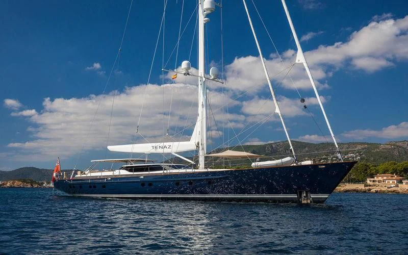 a boat on the water aboard TENAZ Yacht for Sale