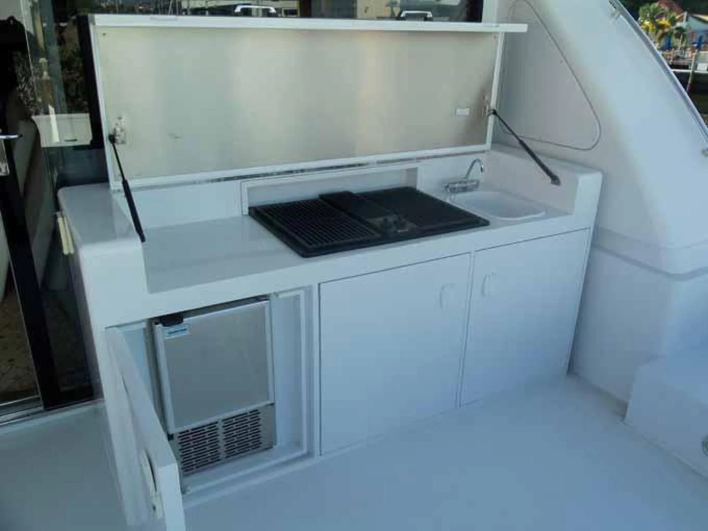 a white sink in a room aboard DOLCE VITA Yacht for Sale