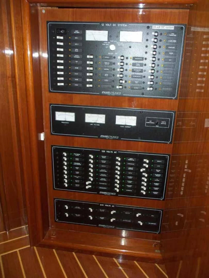 a black and white electronic device aboard DOLCE VITA Yacht for Sale