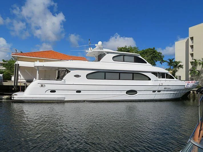 a boat docked at a pier aboard DOLCE VITA Yacht for Sale