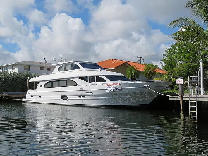 a boat docked at a pier aboard DOLCE VITA Yacht for Sale