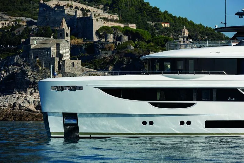 a white yacht in the water aboard SEAESTA Yacht for Sale