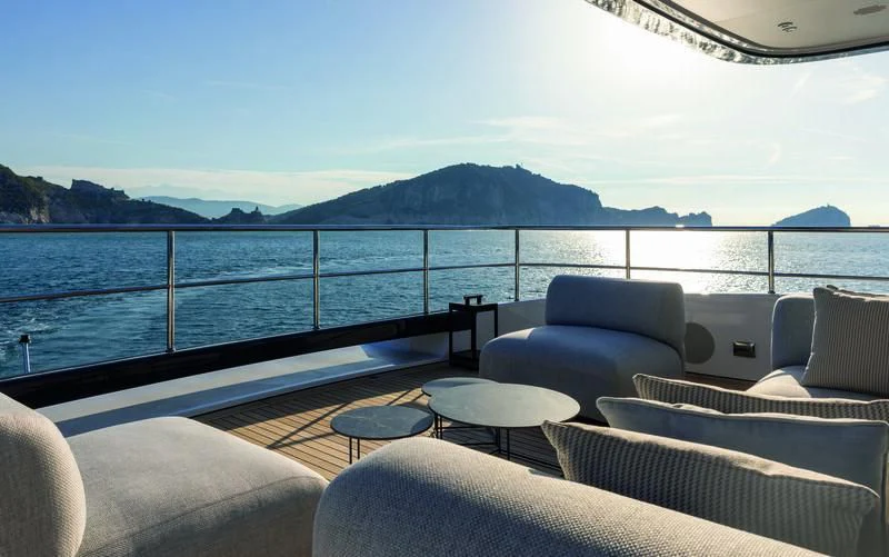 a large boat in the water aboard SEAESTA Yacht for Sale