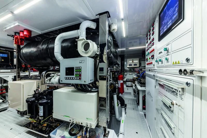 a machine in a room aboard SEAESTA Yacht for Sale