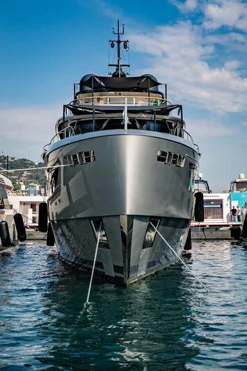 a large ship in the water aboard SEAESTA Yacht for Sale