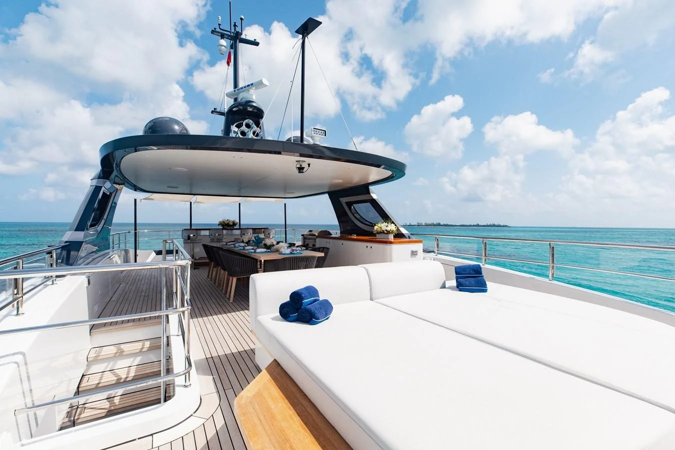 a boat on a deck aboard SEAESTA Yacht for Sale