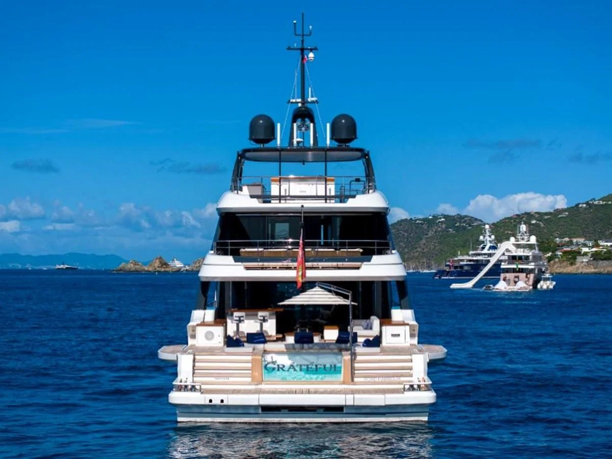 a large boat in the water aboard SEAESTA Yacht for Sale