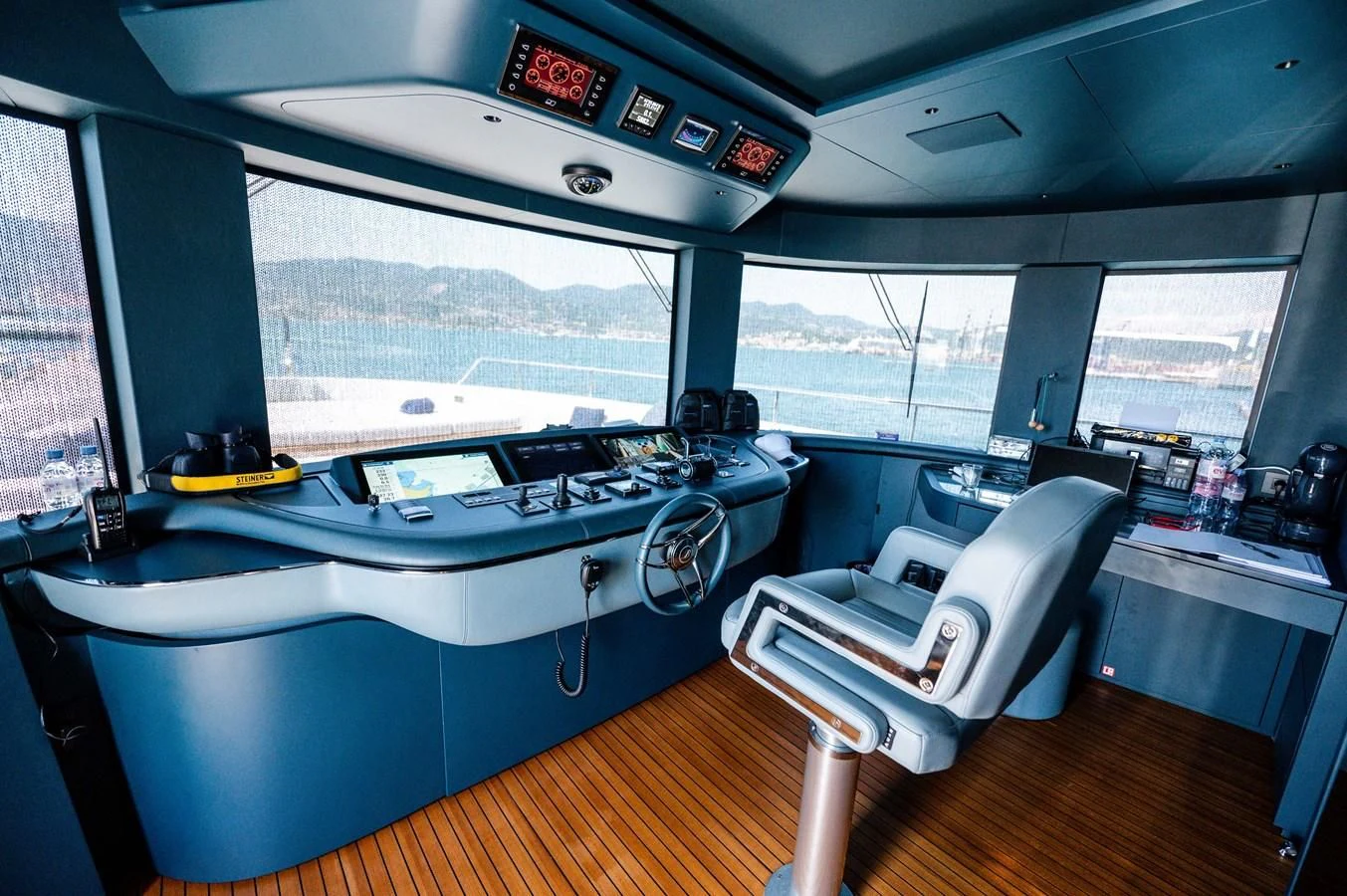 a boat in a room aboard SEAESTA Yacht for Sale