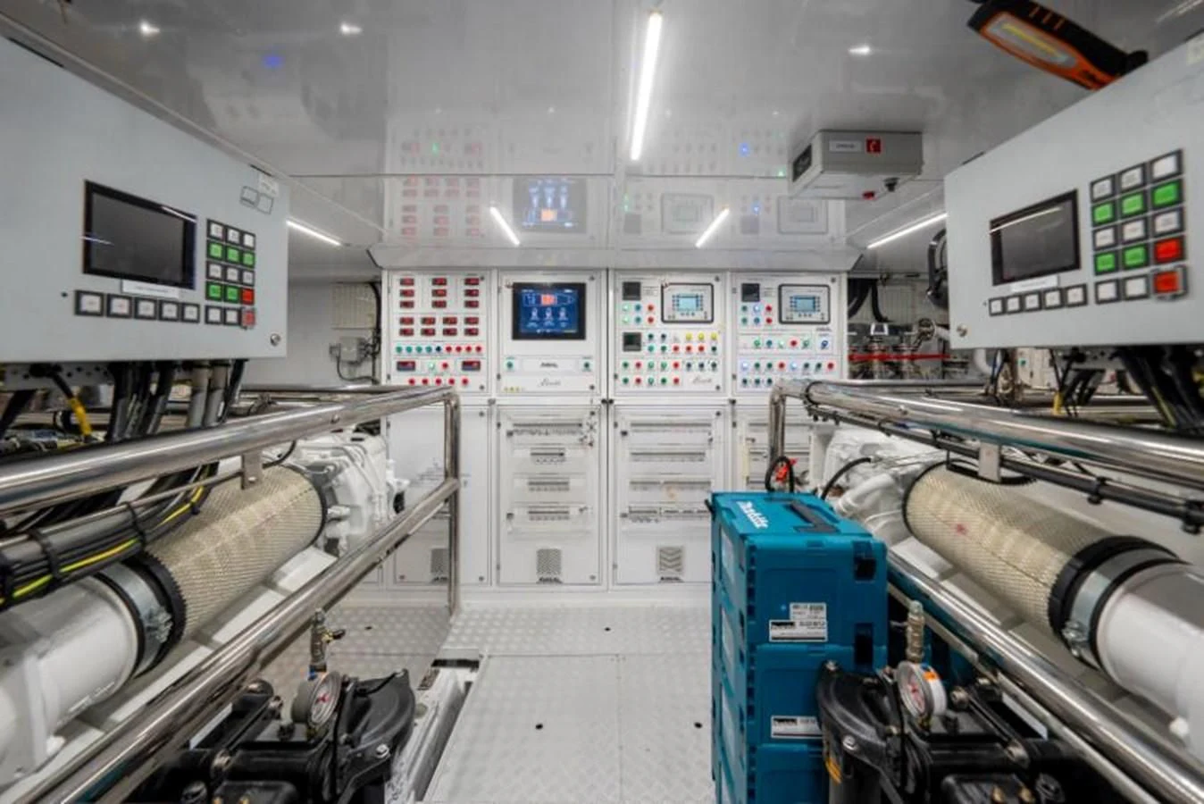 a room with machinery aboard SEAESTA Yacht for Sale