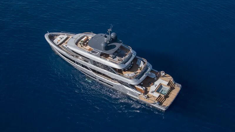 a high angle view of a ship aboard SEAESTA Yacht for Sale