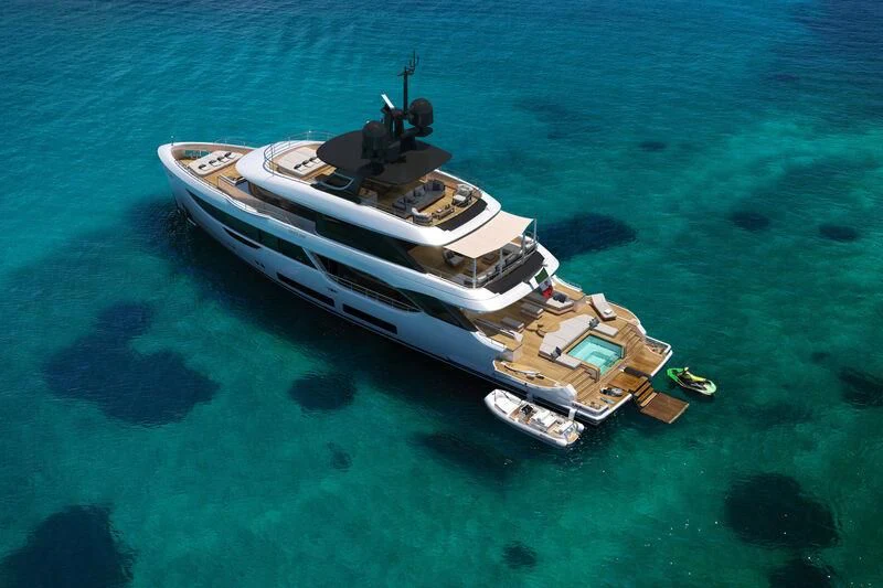 a high angle view of a boat aboard SEAESTA Yacht for Sale