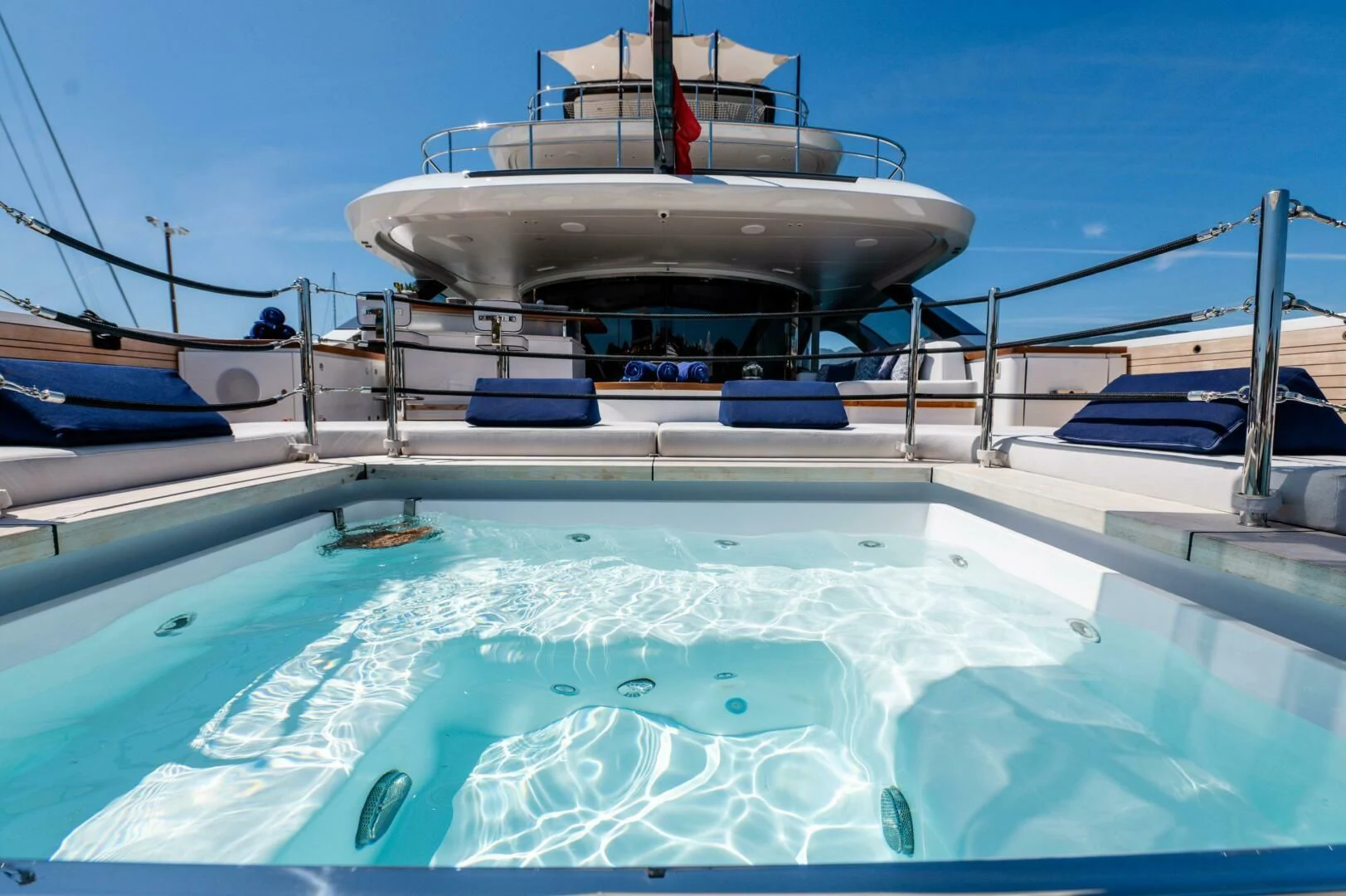 a boat in a pool aboard SEAESTA Yacht for Sale