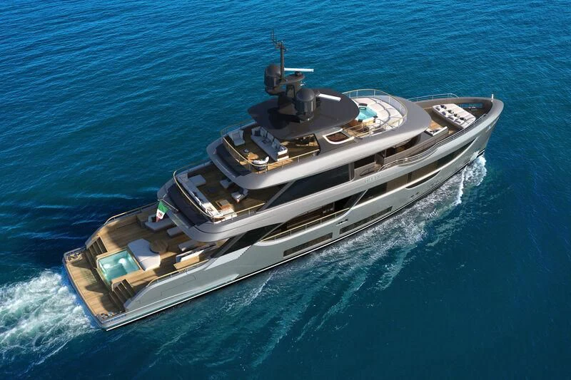 a high angle view of a ship aboard SEAESTA Yacht for Sale