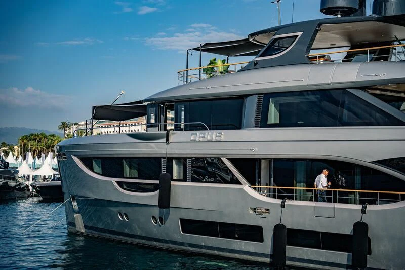 a large white yacht aboard SEAESTA Yacht for Sale