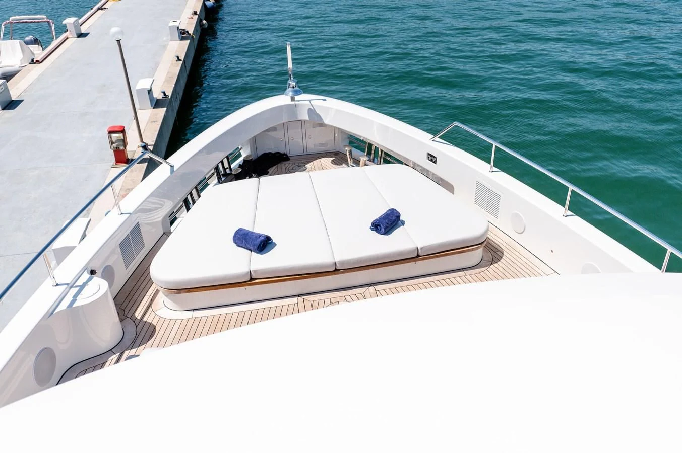 a white boat on the water aboard SEAESTA Yacht for Sale