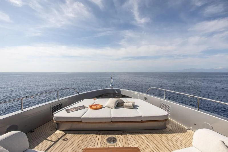 a boat on a deck aboard SEAESTA Yacht for Sale