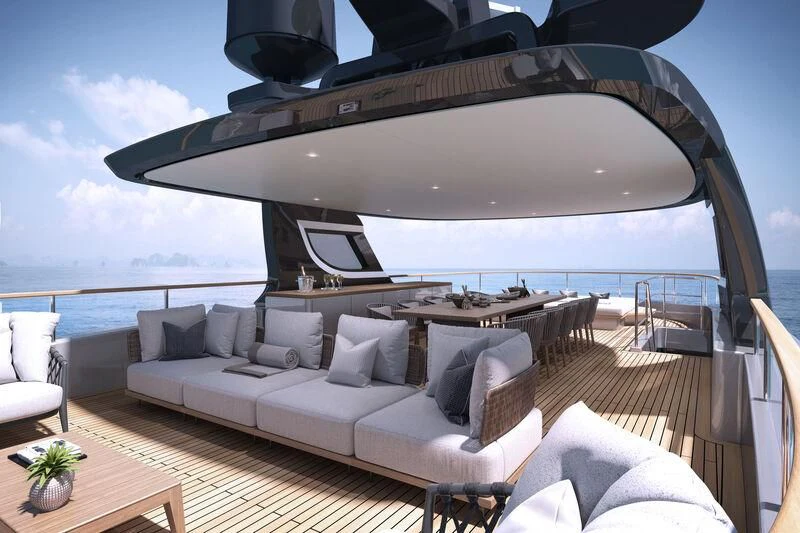 a large boat on a boat aboard SEAESTA Yacht for Sale