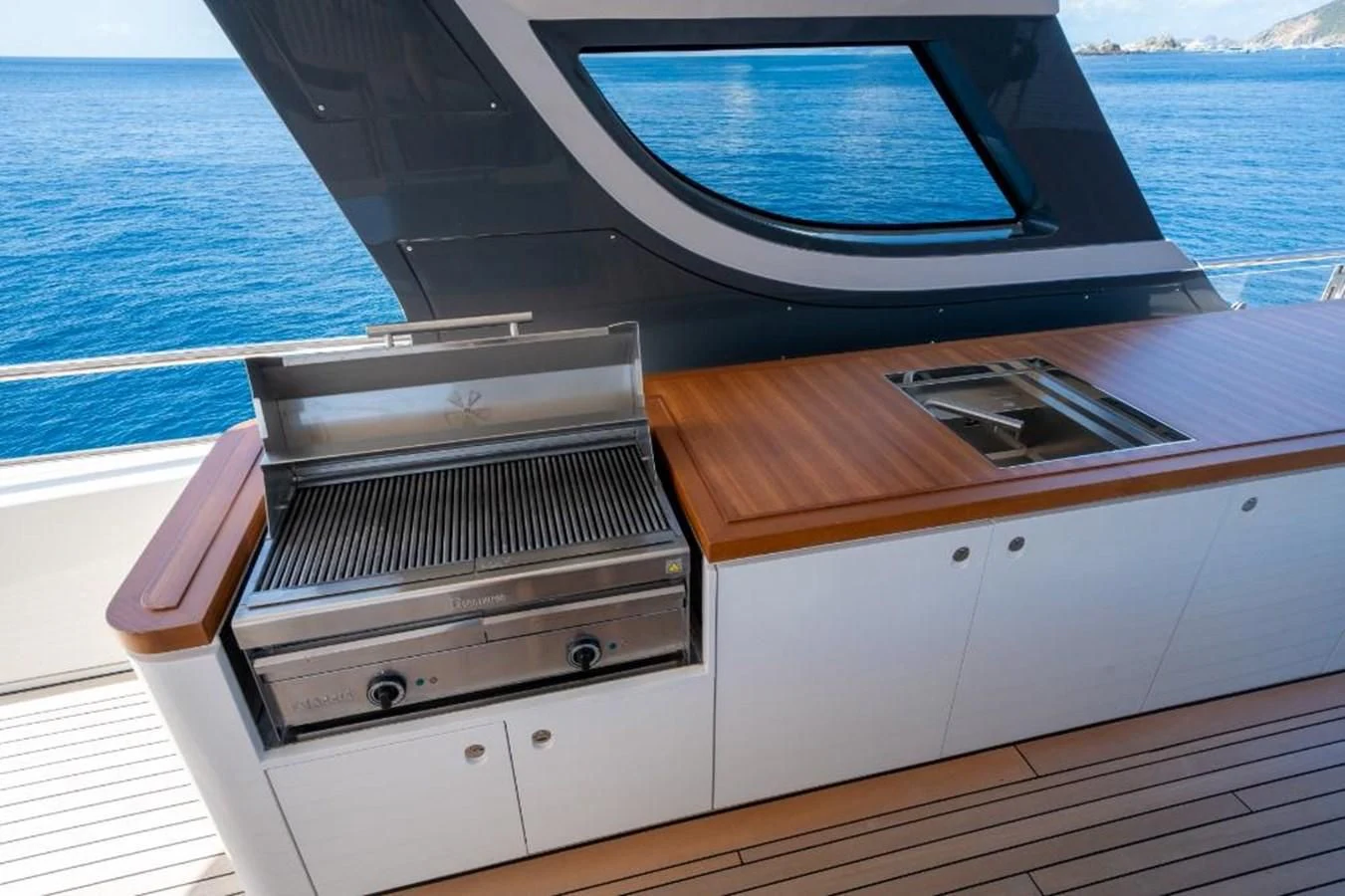 the front of a boat aboard SEAESTA Yacht for Sale