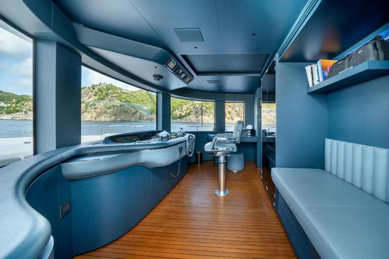 a boat on a deck aboard SEAESTA Yacht for Sale