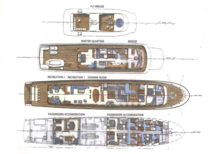 diagram aboard WHITE KNIGHT Yacht for Sale
