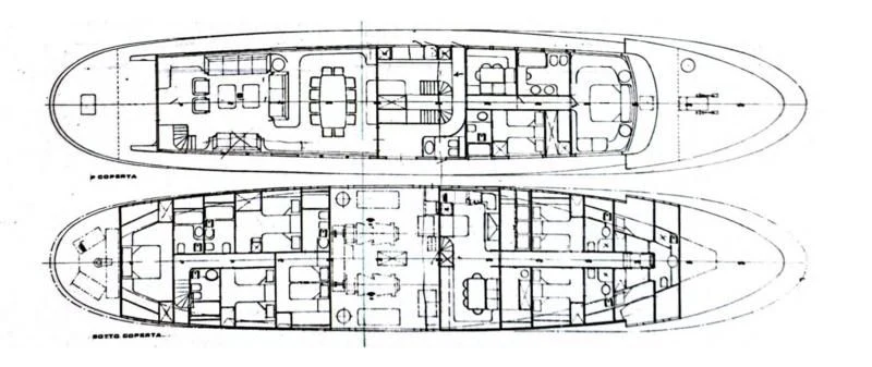 diagram, engineering drawing aboard ATHINA Yacht for Sale