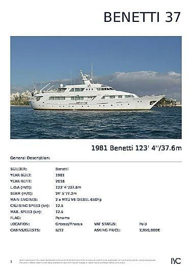 engineering drawing aboard ATHINA Yacht for Sale