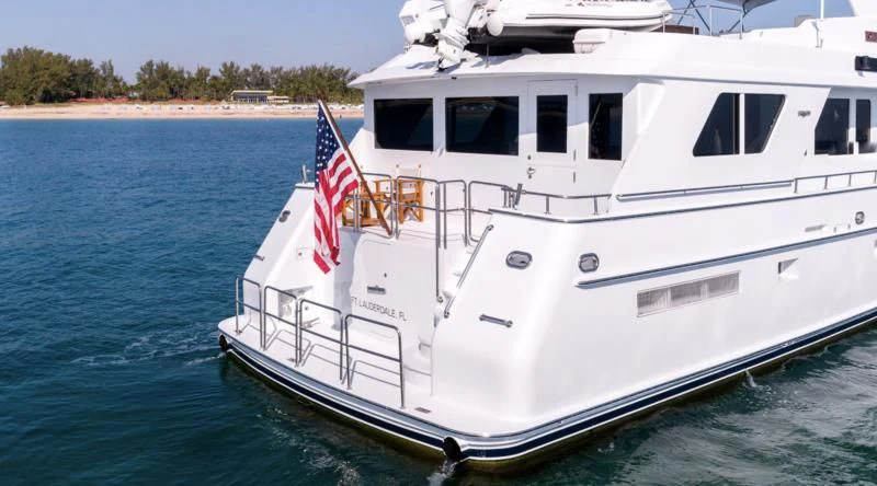 a boat on the water aboard WELL DONE Yacht for Sale