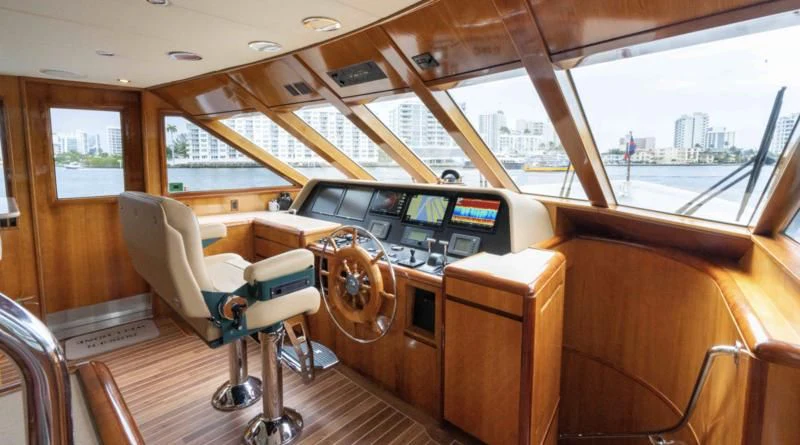 inside of a car aboard WELL DONE Yacht for Sale