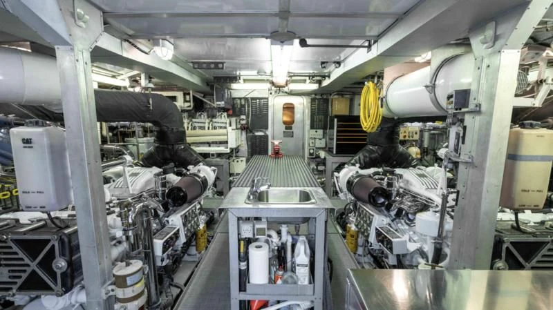 a large factory with machinery aboard WELL DONE Yacht for Sale
