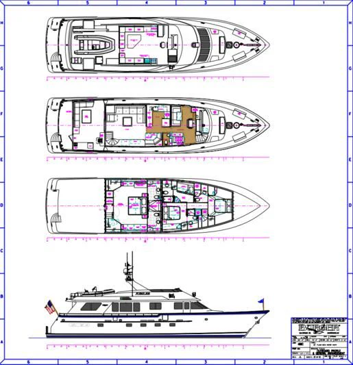 diagram, engineering drawing, schematic aboard WELL DONE Yacht for Sale