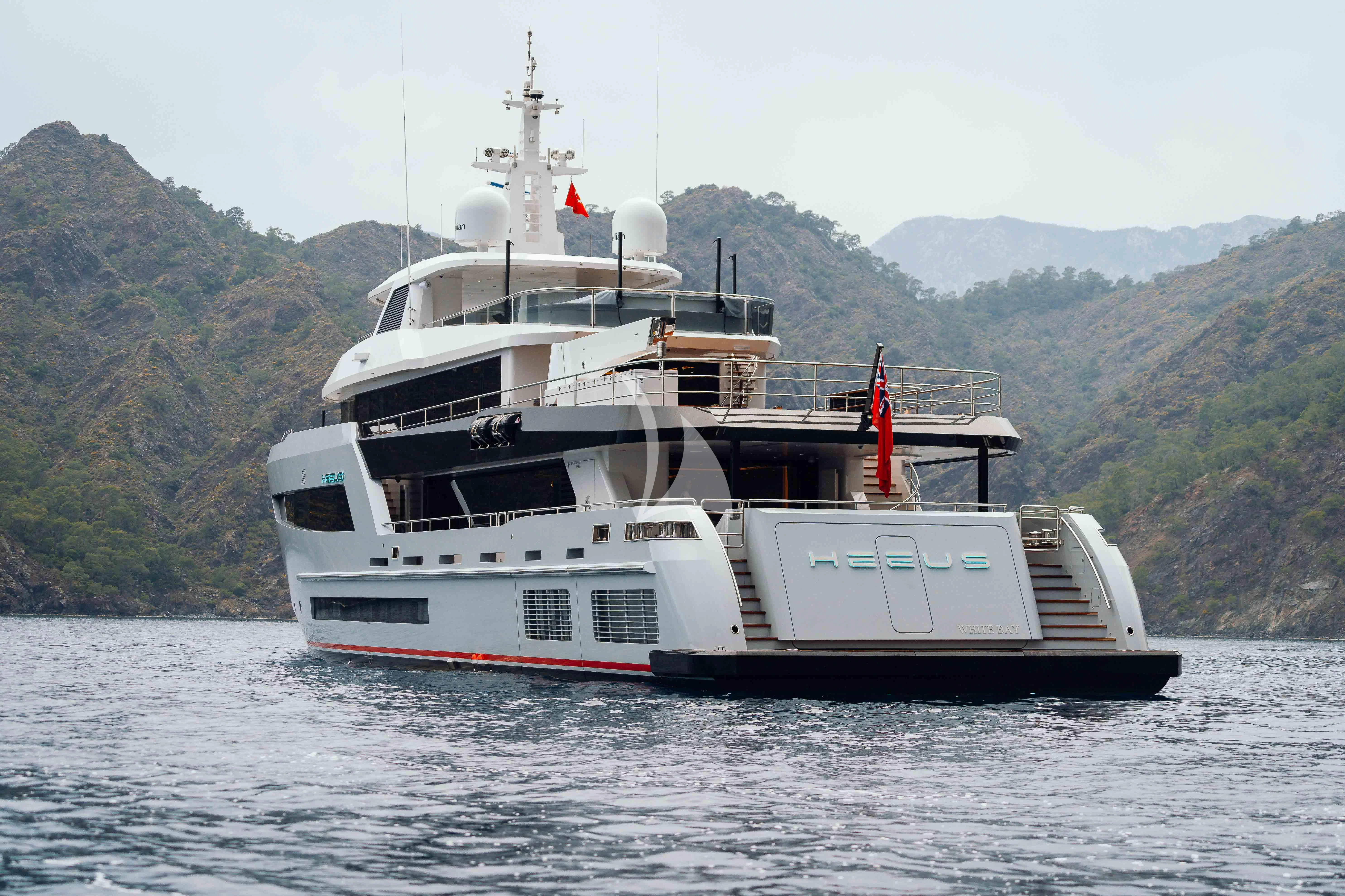 a large boat in the water aboard HEEUS Yacht for Sale