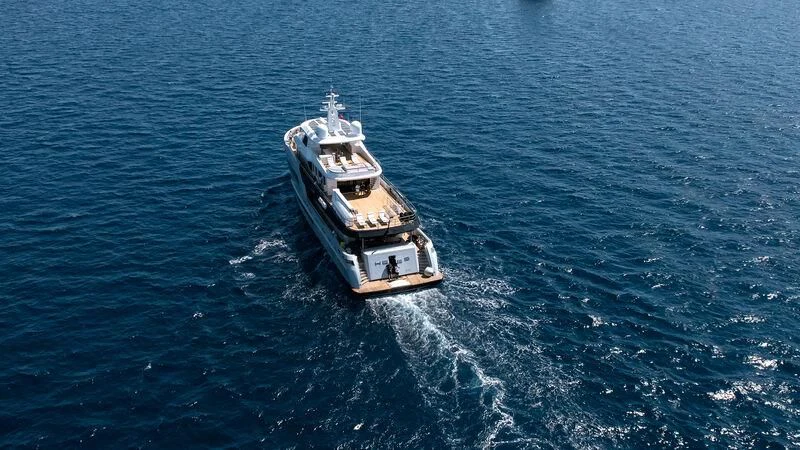 a boat in the water aboard HEEUS Yacht for Sale