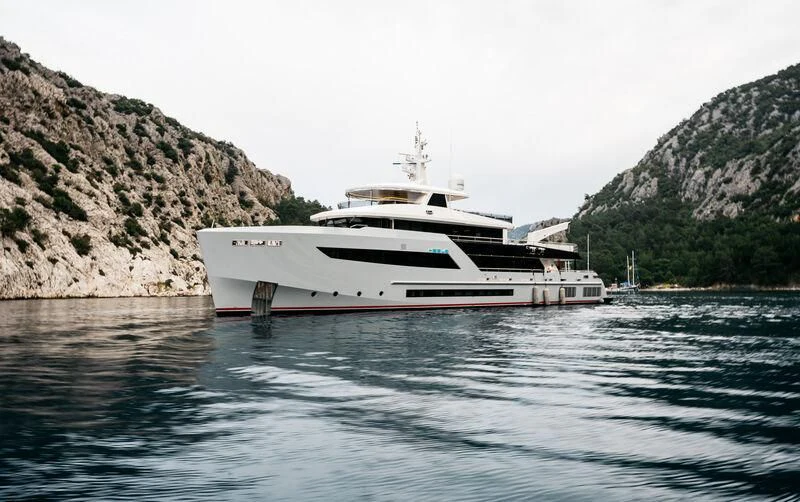 a boat in the water aboard HEEUS Yacht for Sale