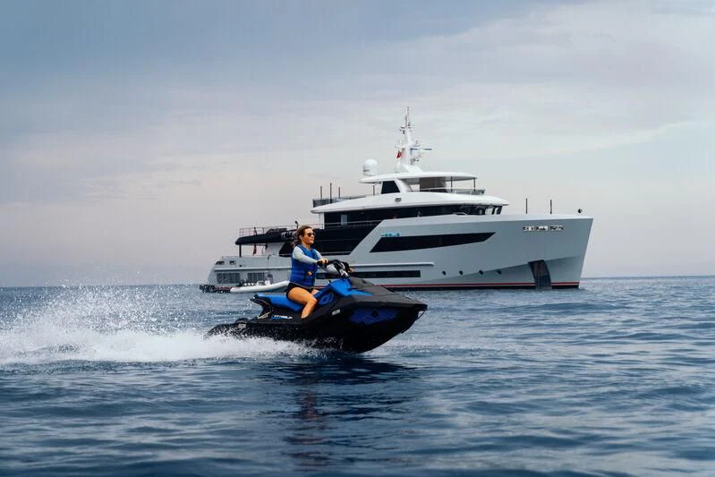 a person on a boat aboard HEEUS Yacht for Sale