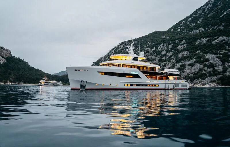 a boat on the water aboard HEEUS Yacht for Sale