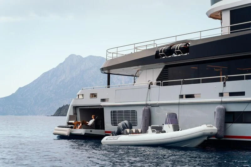 a boat on the water aboard HEEUS Yacht for Sale