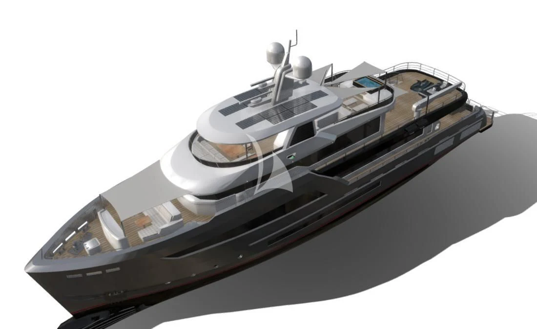 a model of a spaceship aboard HEEUS Yacht for Sale