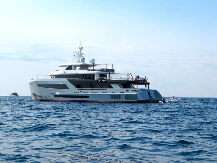 a boat in the water aboard HEEUS Yacht for Sale