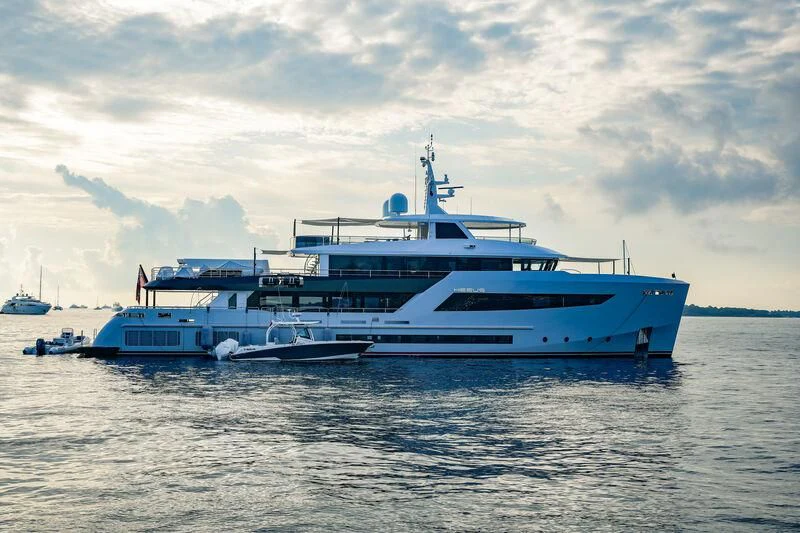 a boat in the water aboard HEEUS Yacht for Sale
