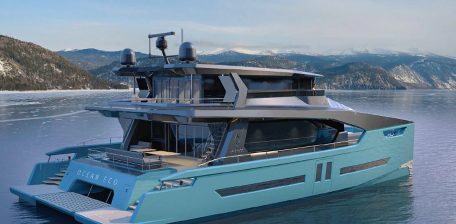 a boat on the water aboard 2023 ALVA YACHTS OCEAN ECO 90 #1 Yacht for Sale